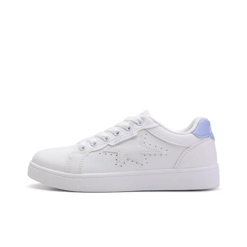 Warrior Small White Shoes Anti-Slip Wear-Resistant Lightweight Breathable Low-Top Skateboard Shoes Women's-0