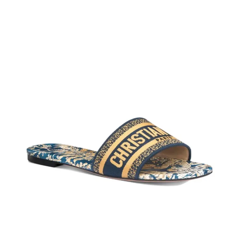 DIOR Dway Slide Slippers Women's Blue-3