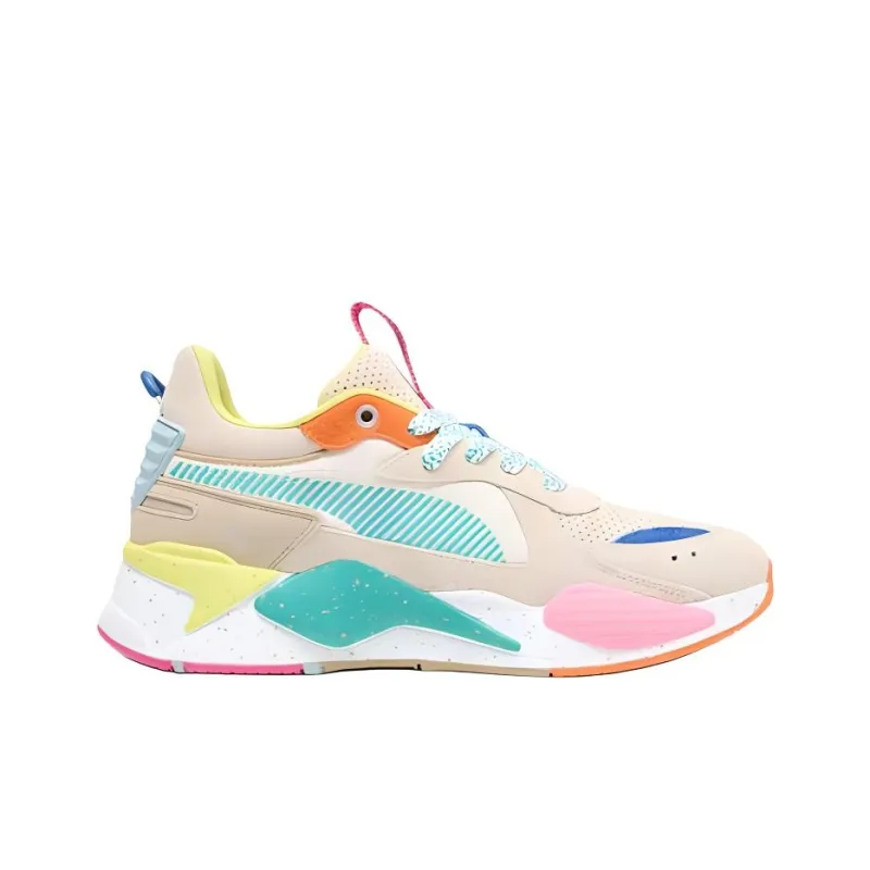 PUMA RS X Suede Multi Anti Slip Wear Resistant Low Top Skateboard Shoes Unisex Beige Green-1