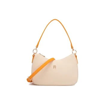 Tommy Hilfiger Polyester Handbag Shoulder Bag Crossbody Bag Medium Size Women's Ecru/Orange