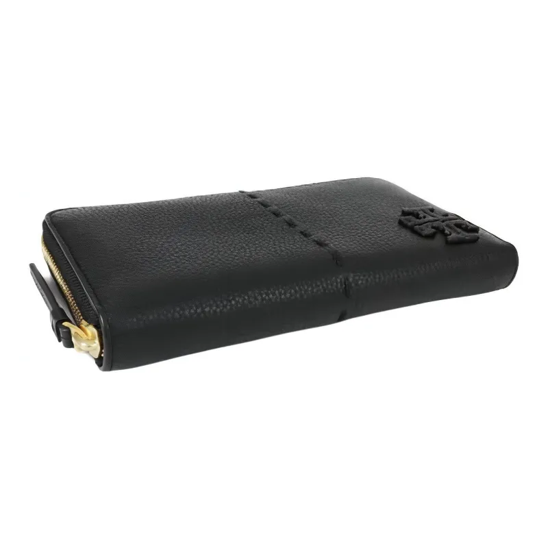 TORY BURCH Leather Card Holder Wallet Unisex Black-1