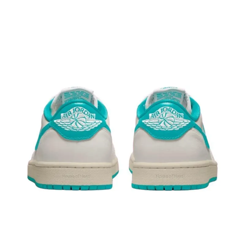 Jordan Air Jordan 1 Anti Slip And Wear Resistant Breathable Low Top Vintage Basketball Shoes Women's White Green-3