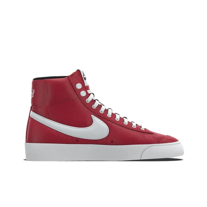 Nike Blazer Anti-Slip And Wear-Resistant Support Mid-Top Skateboard Shoes Unisex Red White-1