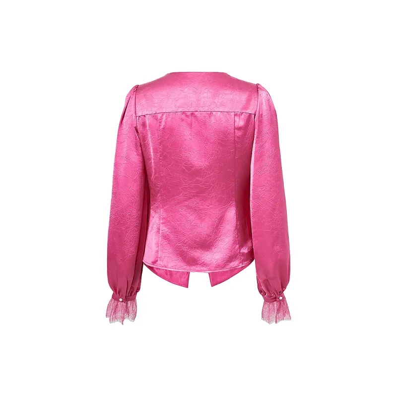 BADINA Chiffon Shirt Women's Fuchsia-1