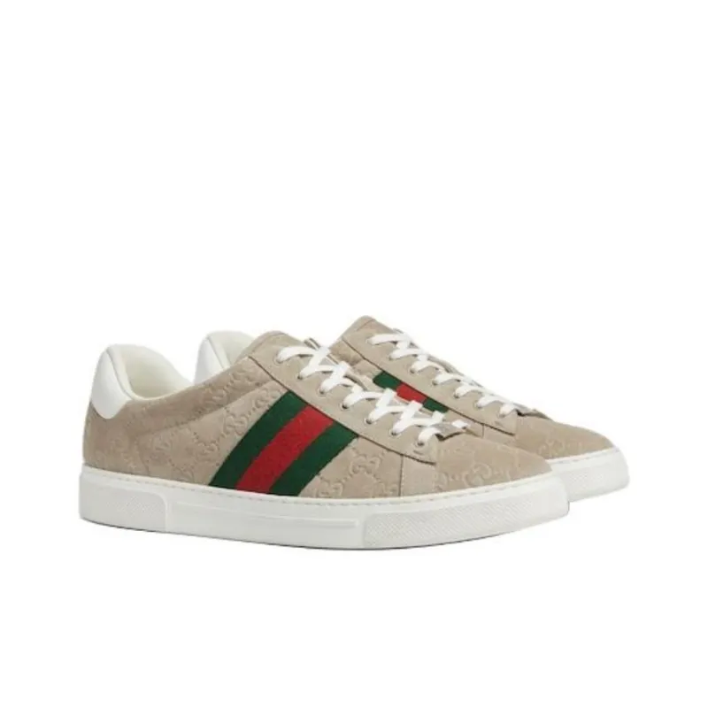 GUCCI Ace Sneaker 'GG Oatmeal Suede'-2