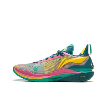 LiNing JB2 Cushioning Anti Slip Wear Resistant Breathability Low Top Basketball Shoes Men's Green Pink