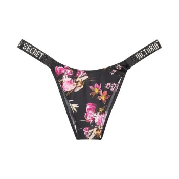 Victoria's Secret VERY SEXY Underpants Women's 1 Pack Black Background Floral Print
