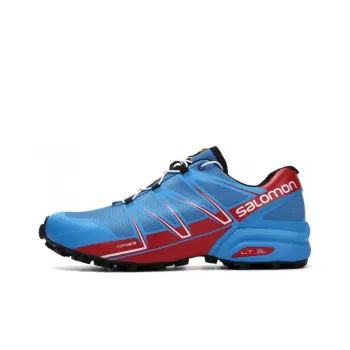 SALOMON SPEEDCROSS PRO Anti Slip Wear Resistant Low Top Trail Running Shoes Men's Blue Red