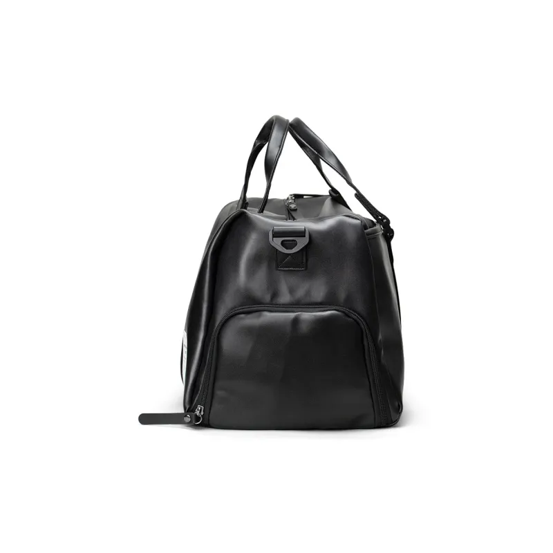 Fillove PU Wet/Dry Separation Handbag Crossbody Bag Short Trip Travel Bag Luggage Bag Regular Unisex Black-2