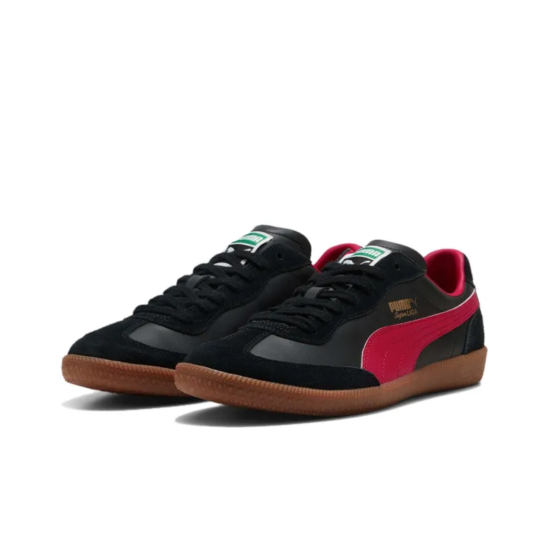 PUMA Liga Anti Slip Wear Resistant Low Top Casual Shoes Unisex Black Red-2