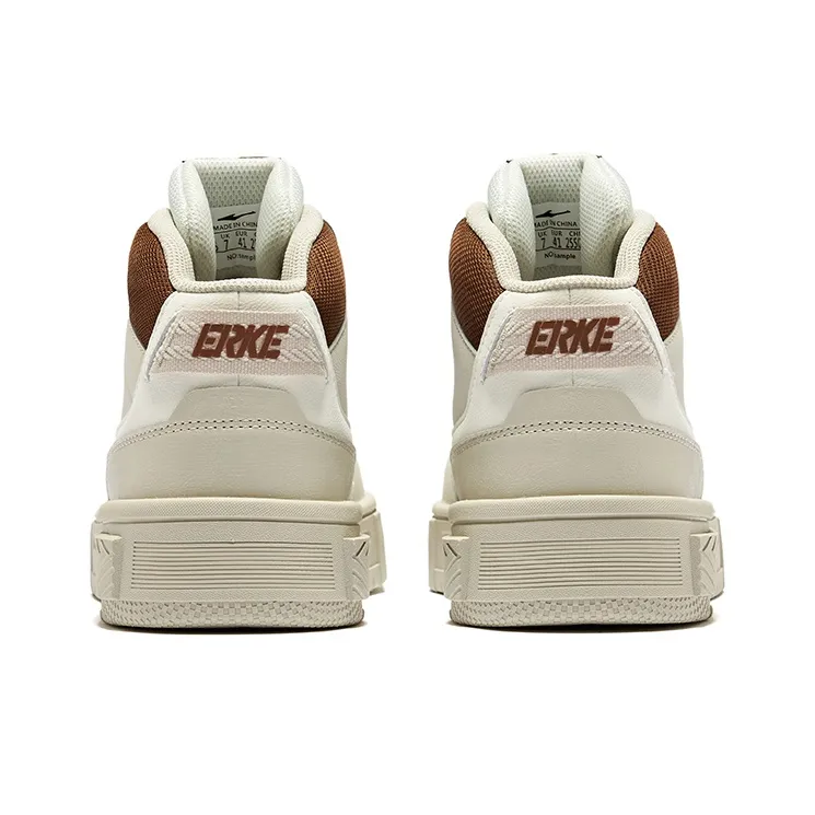 Erke Pact 3 Wear-Resistant Slip-Resistant Mid-Top Skateboard Shoes Men's Microcrystal White Float Stone Gray-4