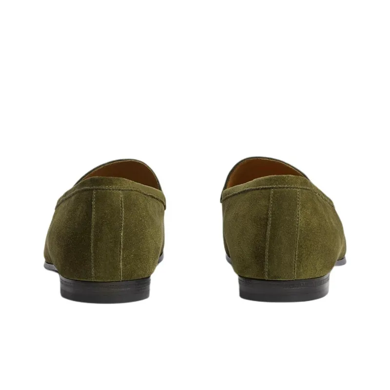 GUCCI Horsebit Loafer 'Dark Green Suede'-7