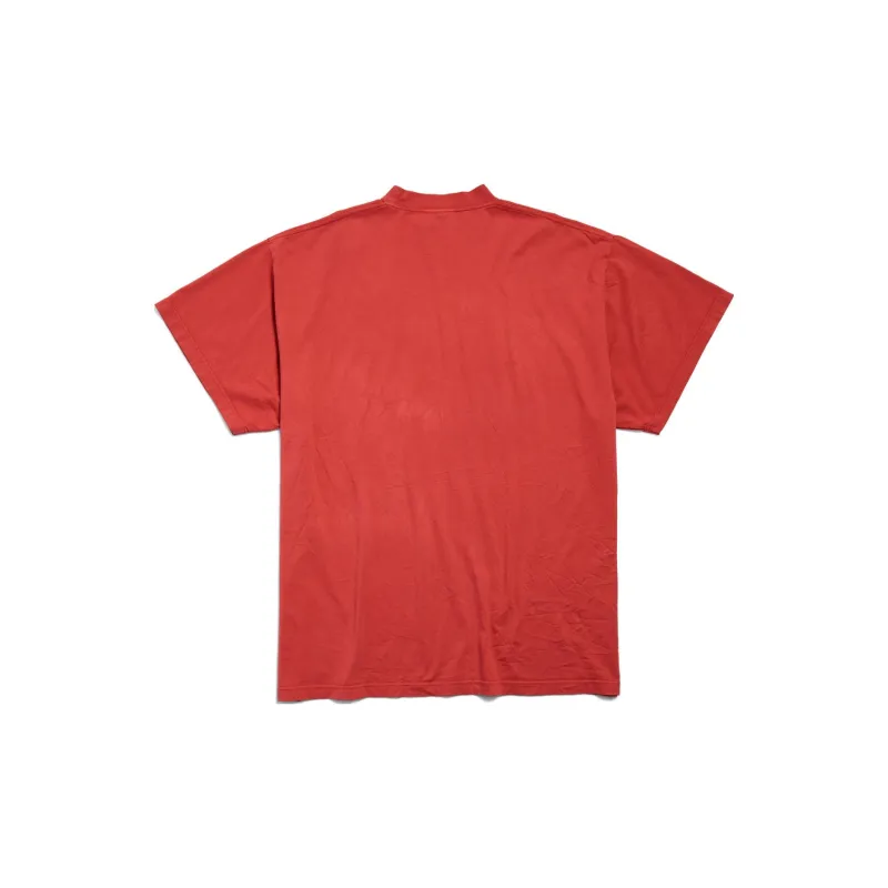 Balenciaga FW24 T-Shirt Loose Fit Style Unisex Fade-Resistant Red-1