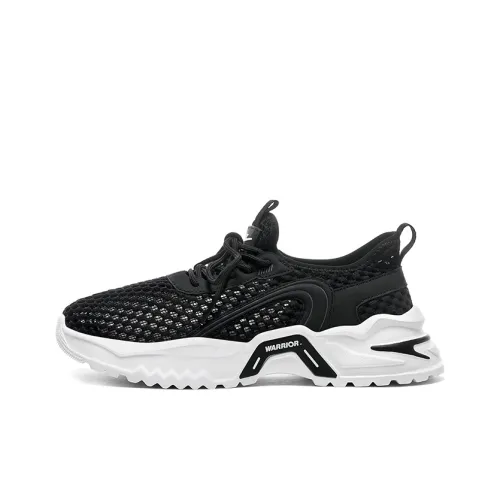 Warrior Cushioned Wear Resistant Breathable Low Top Running Shoes Casual Running Shoes Men's Black