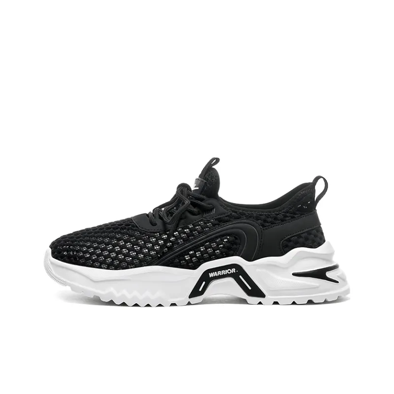 Warrior Cushioned Wear Resistant Breathable Low Top Running Shoes Casual Running Shoes Men's Black-0