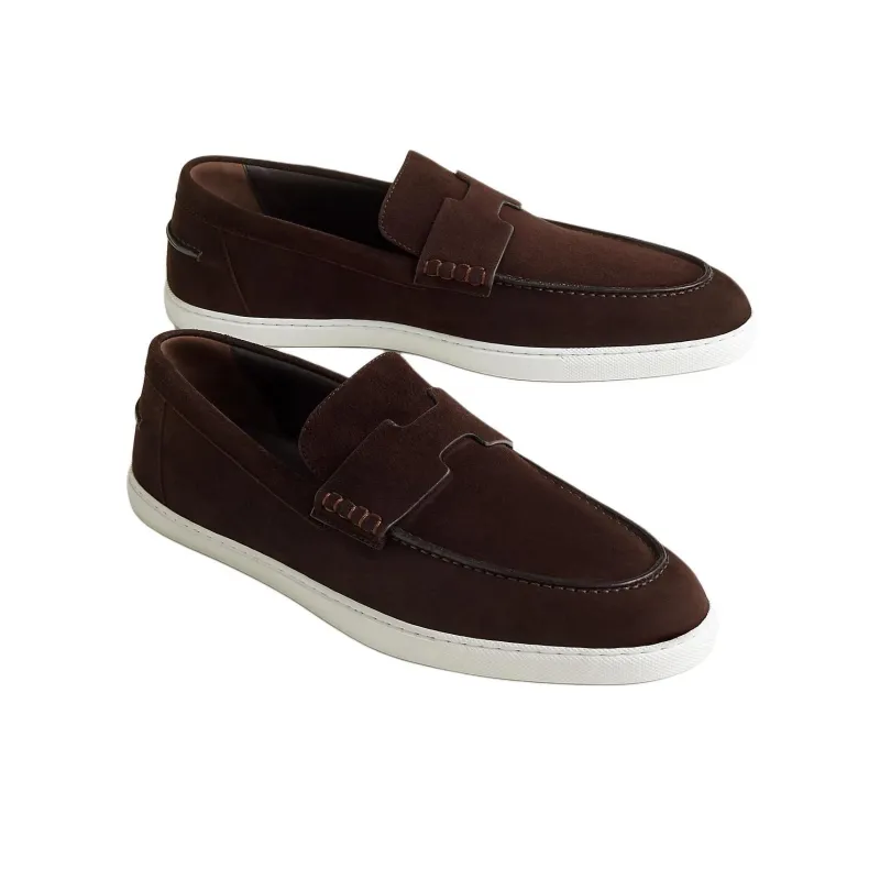 HERMES Mocassini Loafers Men's Burgundy-3