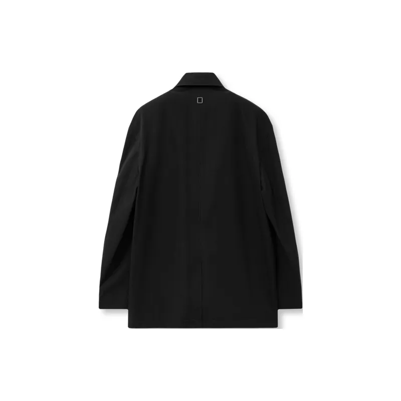 WOOYOUNGMI Black Cotton Single Jacket Business Suits Coats Men's Black-1