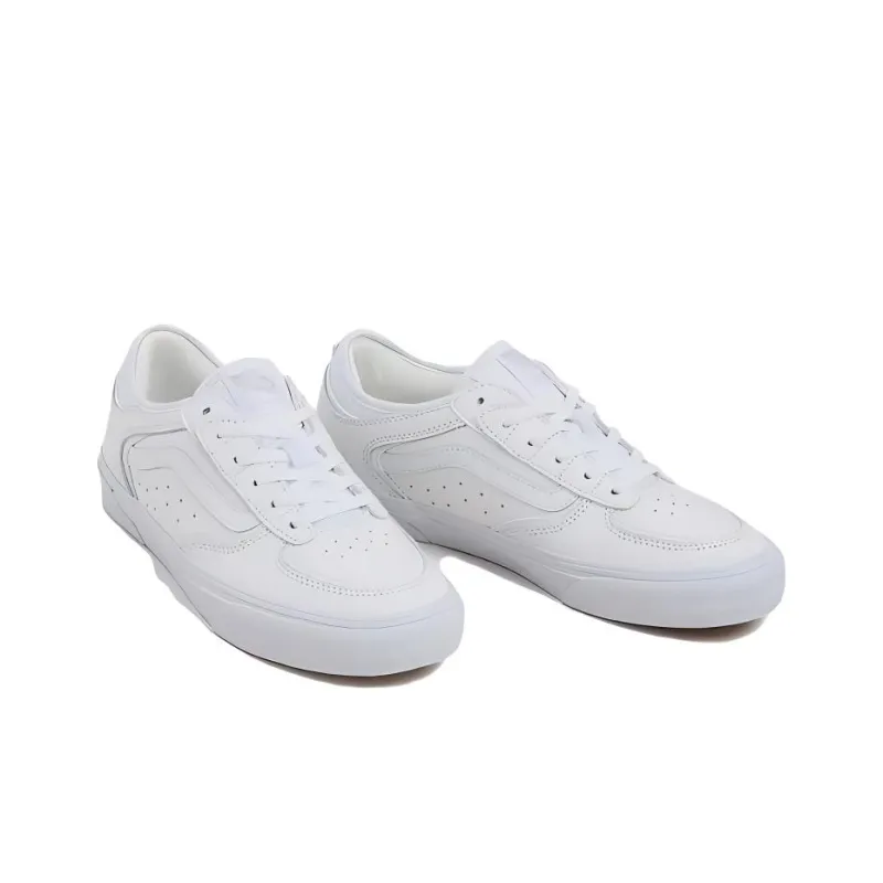 Rowley Skate Vans 'Leather Triple White'-2