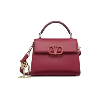 Valentino GARAVANIVSLING Grain Calfskin Shoulder Bag, Crossbody Bag, Handbag Mini Women's Dark Red