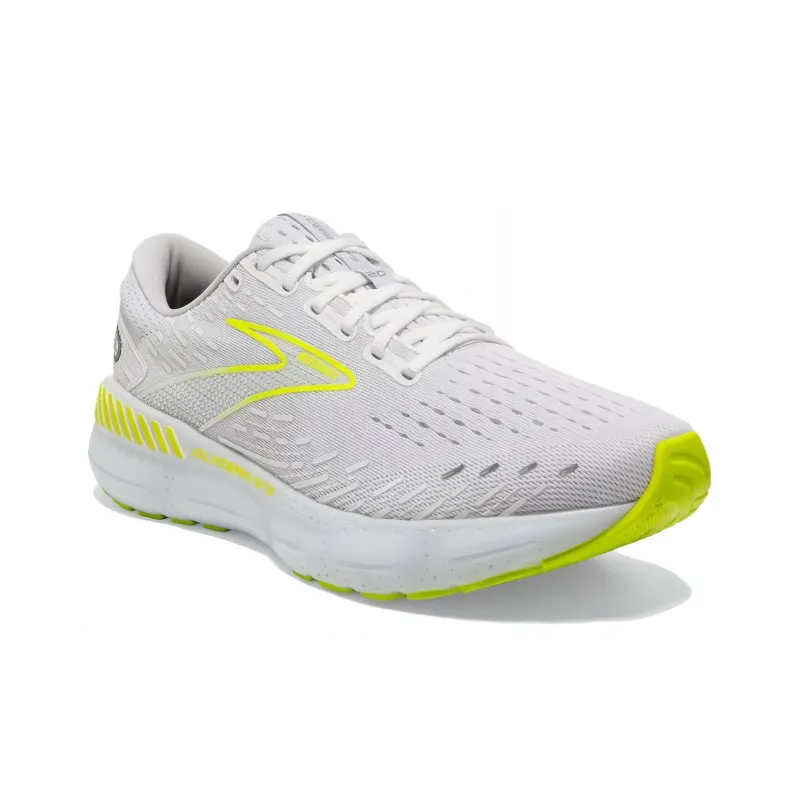Brooks Glycerin GTS Anti Slip Wear Resistant Low Top Long Distance Running Running Shoes Men's White Yellow-2