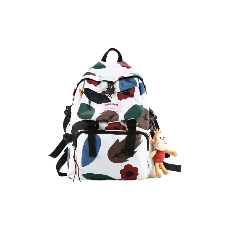 Huangmu Nylon Backpack Regular Unisex White/Black-0