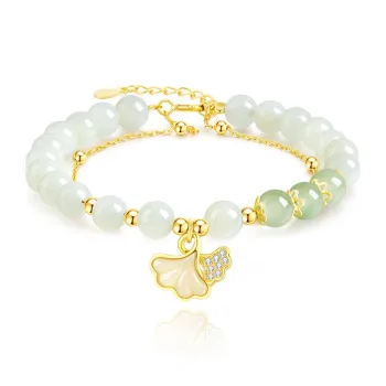 Central Fashion Hetian Jade Bracelets Green Jade Women's