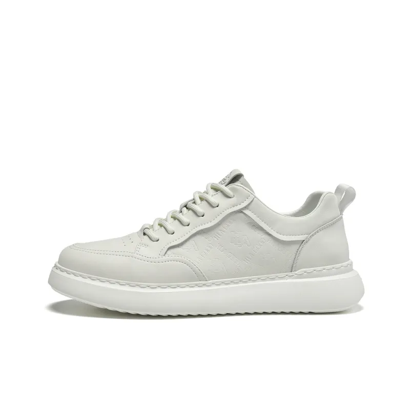 HLA Versatile Classic Breathable White Sneakers Height Increasing Comfortable Casual Skateboard Shoes Men's-0