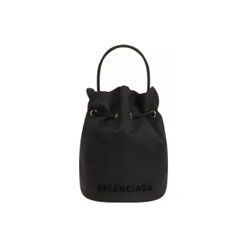 Balenciaga WHEEL Polyamide Bucket Bags Shoulder Bag Crossbody Bag Handbag Extra Small Women's Black