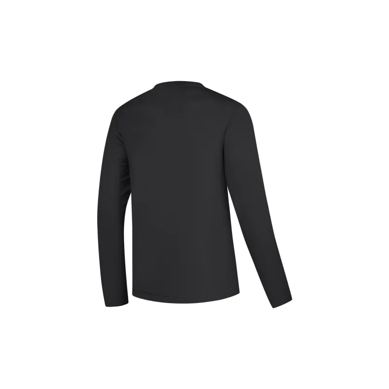 QIAODAN Early Autumn Long Sleeved T Shirt Men's Black-1