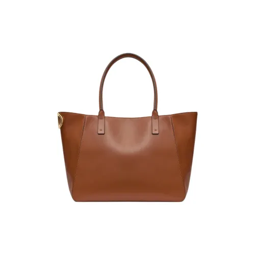 Valentino GARAVANIVlogo Napa Calf Leather Tote Bag Shopping Bag Handbag Women's Tobacco Brown