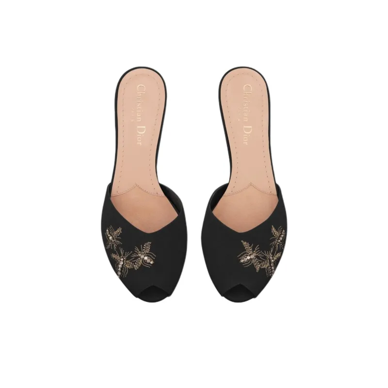 DIOR D Dream Slip Resistant Slide Slippers Women's Black-4