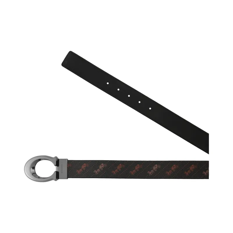 COACH Leather Belts Men's Brown Width 3.8cm-3
