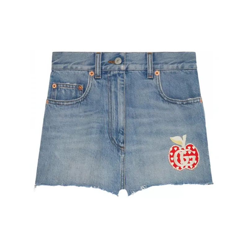 GUCCI Denim Shorts Women's Blue-2
