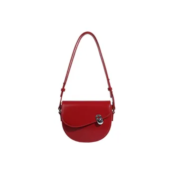 WHERE WHAT WHO PU Portable Crossbody Bag, Shoulder Bag Medium Size Women's Red/White/Black/Brown