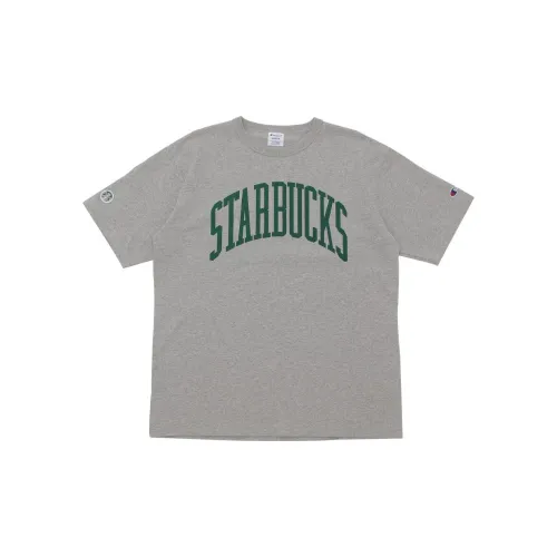 Champion Beams X Starbucks Collaboration T-Shirts Unisex Gray