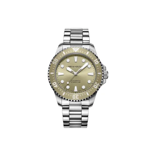 Sea Gull Ocean Series Automatic Mechanical Movement Steel Strap Watch Men's Watches Green Dial