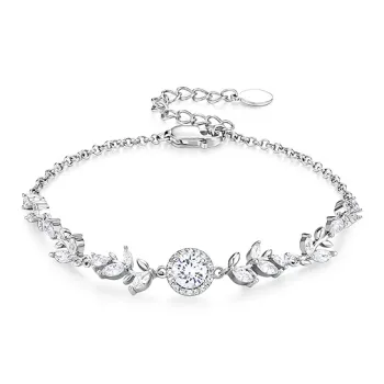 KADER S925 Silver Bracelets Women's Silver White, Box Good Luck