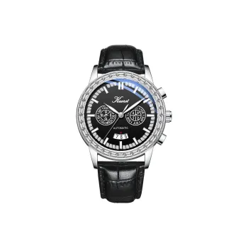 KUERST Automatic Mechanical Movement Genuine Leather Strap Watch Men's Watches White Dial