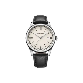 Sea Gull Designer Collection Automatic Mechanical Movement Genuine Leather Strap Watch Men's Watches White Dial