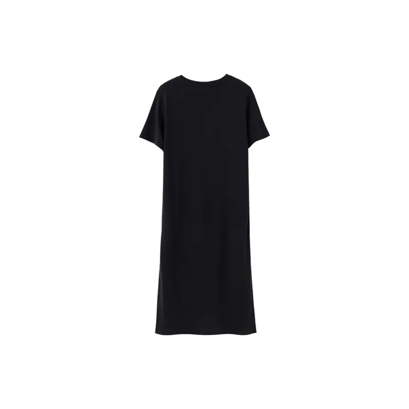 SOON FLOWER Short Sleeved Dresses Women's Black-1