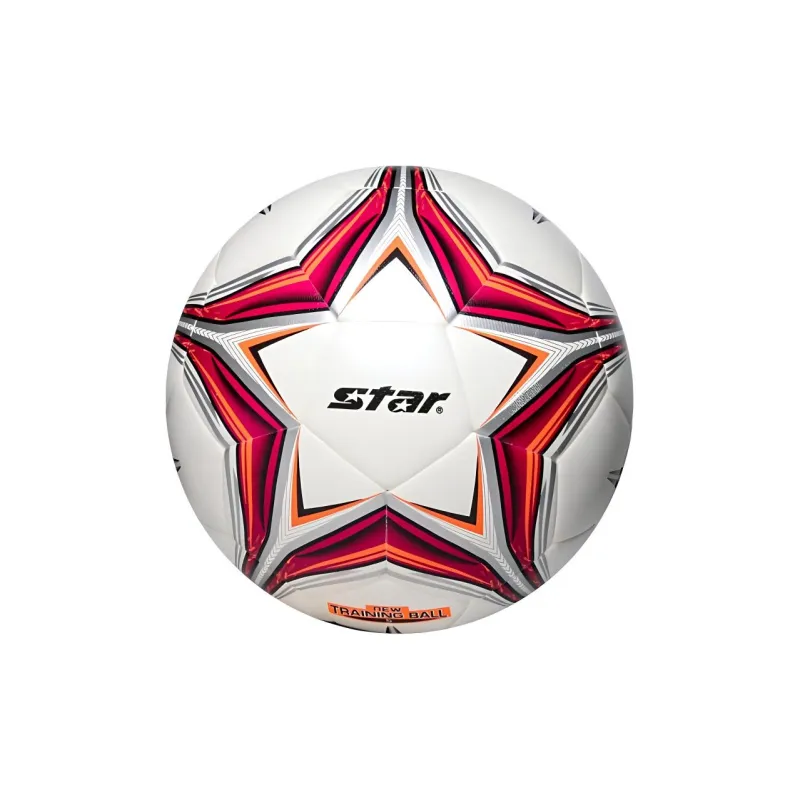 Star Size 5 Soccer PU Seamless Thermal bonding Unisex White Red-0