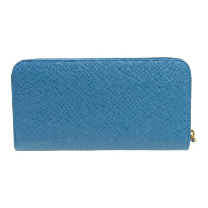 PRADA Calfskin Wallet Women's Light Blue-2