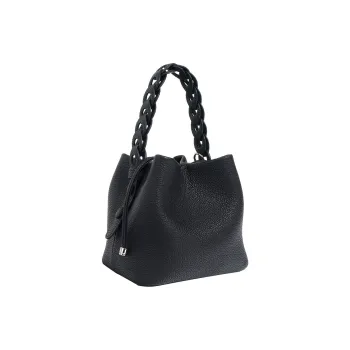 BLAKE FLEETO Top Grain Cow Leather Bucket Bag Twisted Basket Bag Handbag Women's Multicolor