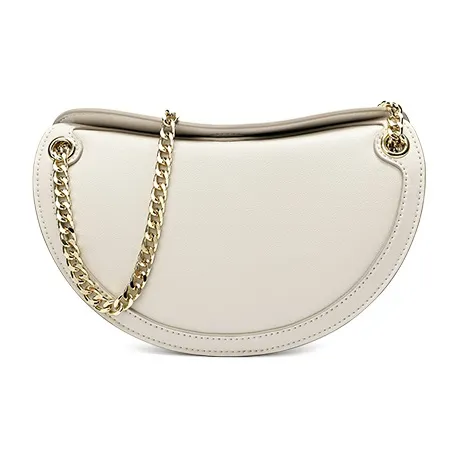 Ancient Yi Xi Cow Leather New Moon Shoulder Bag Women's Coconut White-2