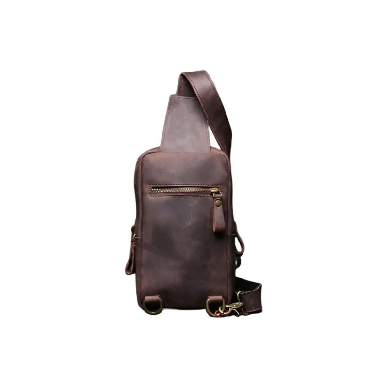LARTIGENT Cow Leather Shoulder Bag Crossbody Bag Regular Men's Two Colors Available For Selection-7