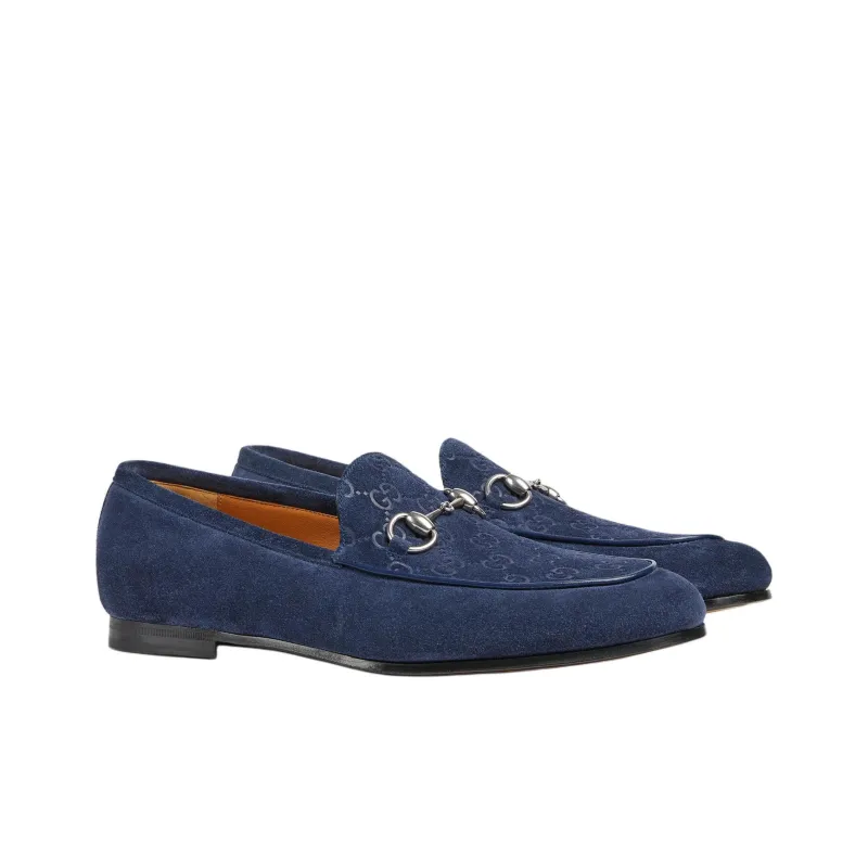 GUCCI Horsebit Loafers Men's Blue-2