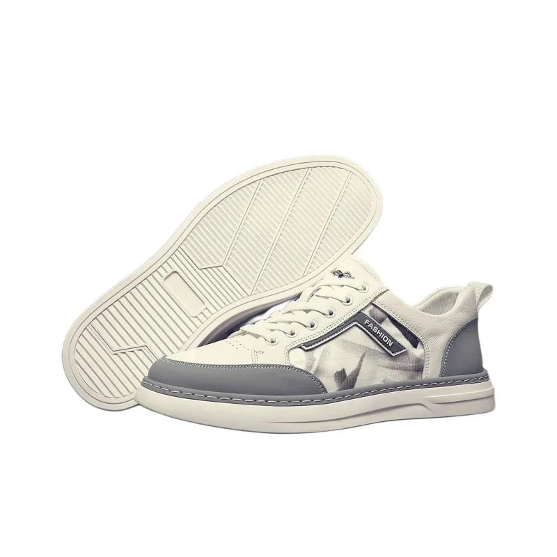 JANE HARLOW Lightweight And Breathable Low-Top Skateboard Shoes Men's White Gray-4