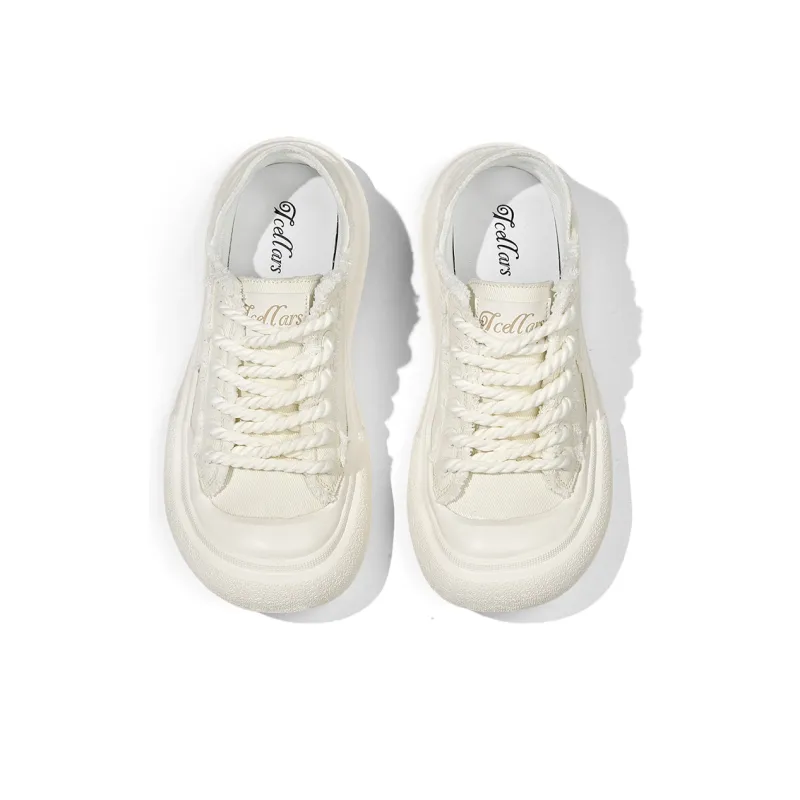 TCELLARS Canvas Shoes Unisex Low Top Beige/Black-4