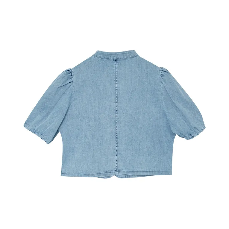 ROSESTUDIOBYGUOPEI Denim Jacket Women's Blue-1