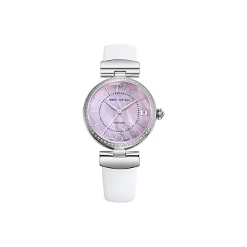 Sea Gull Business Formal Collection Automatic Mechanical Movement Spun Silk Strap Watch Women's Watch Pink Watch Dial